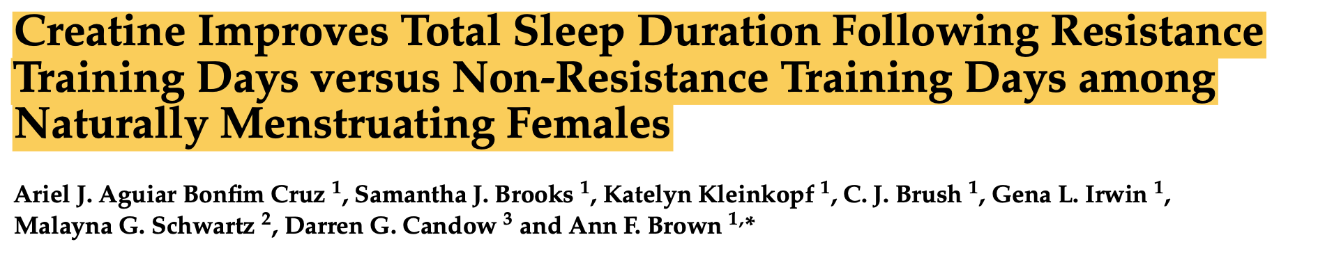 Creatine Improves Sleep For Women