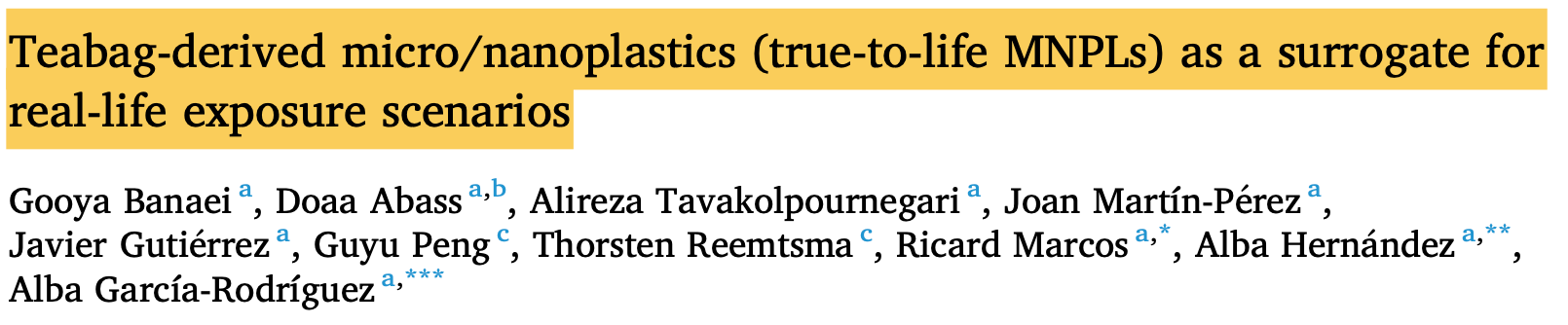 study about microplastics from teabags